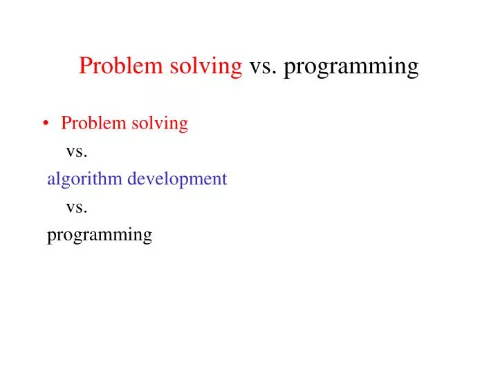 problem solving vs programming