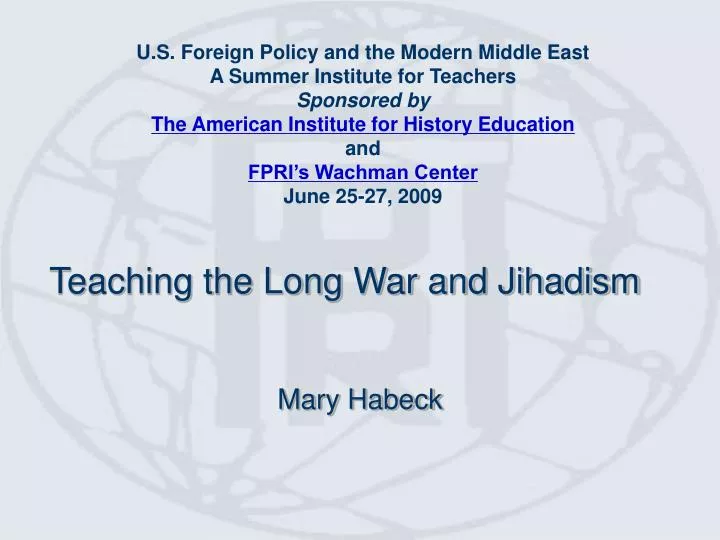 teaching the long war and jihadism