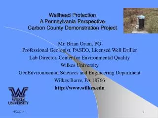 Wellhead Protection A Pennsylvania Perspective Carbon County Demonstration Project
