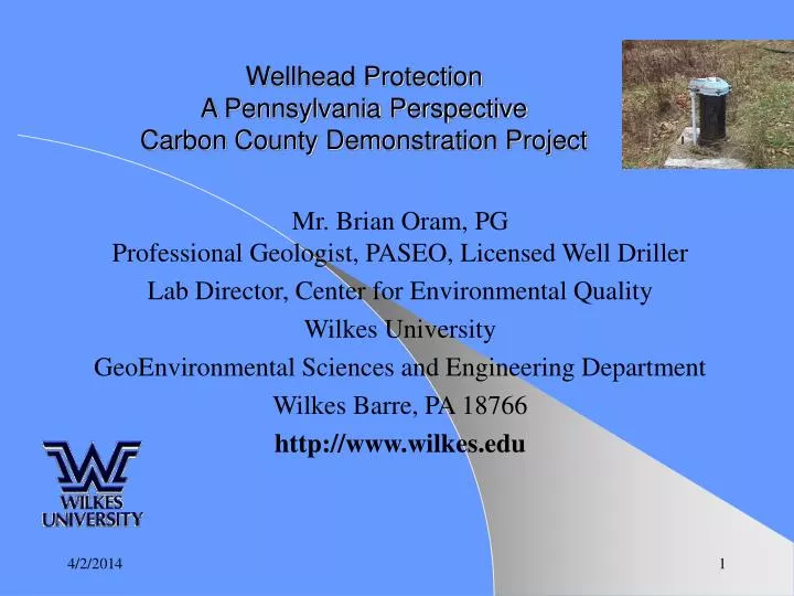 wellhead protection a pennsylvania perspective carbon county demonstration project