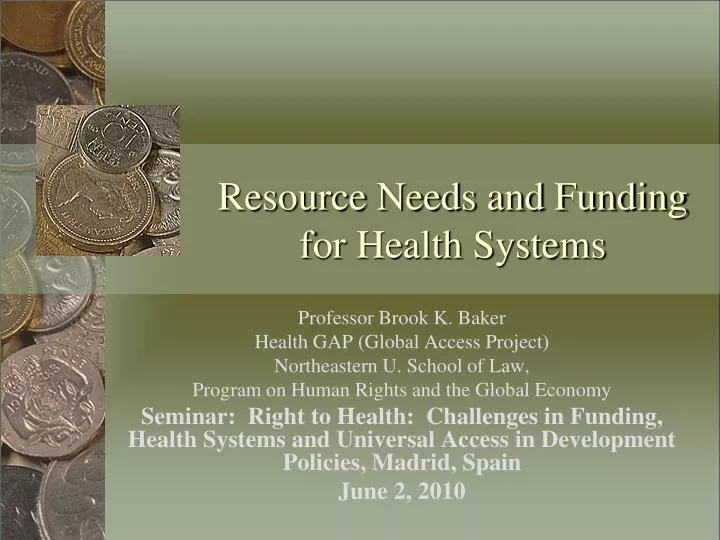 resource needs and funding for health systems
