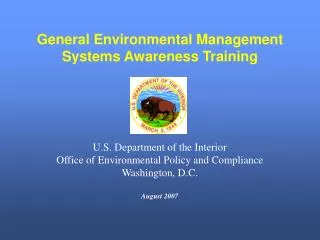 General Environmental Management Systems Awareness Training