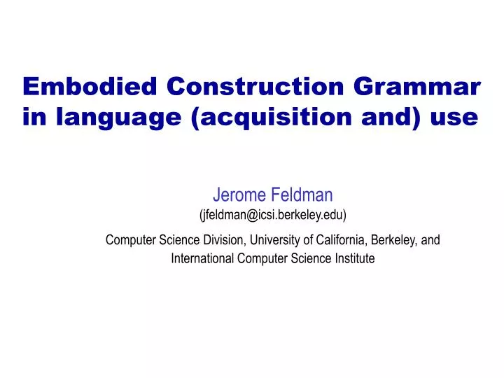 embodied construction grammar in language acquisition and use