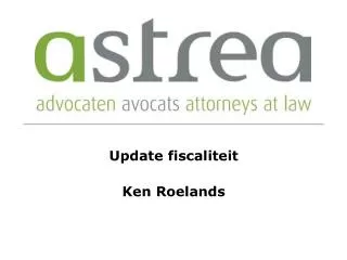 Update fiscaliteit Ken Roelands