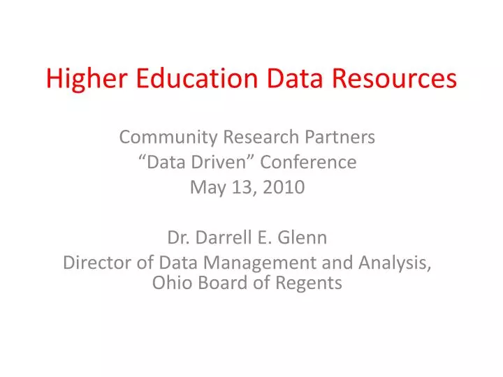 higher education data resources