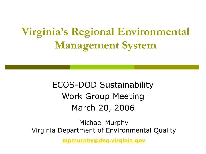 virginia s regional environmental management system