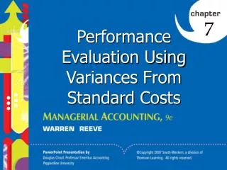 Performance Evaluation Using Variances From Standard Costs