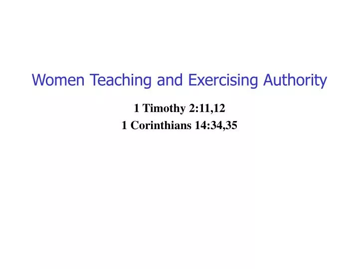women teaching and exercising authority