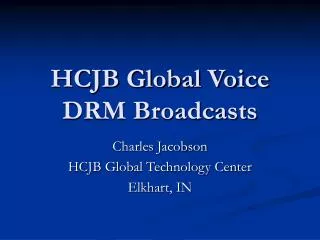 HCJB Global Voice DRM Broadcasts