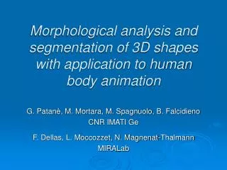 Morphological analysis and segmentation of 3D shapes with application to human body animation