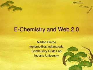 E-Chemistry and Web 2.0