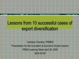Lessons from 10 successful cases of export diversification