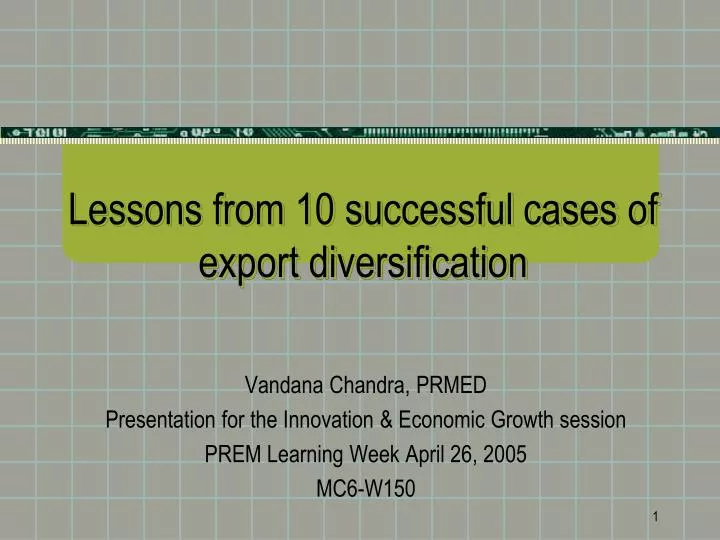 lessons from 10 successful cases of export diversification