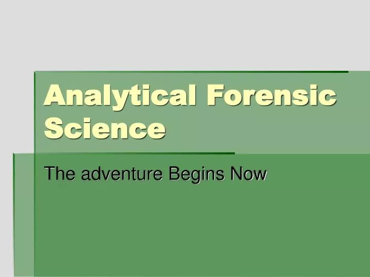 analytical forensic science