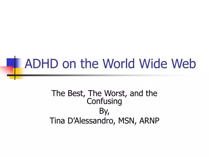 adhd on the world wide web