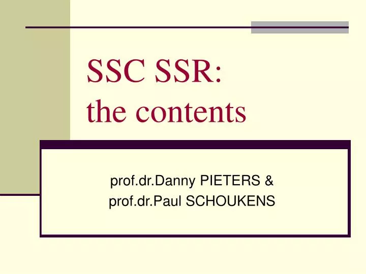 ssc ssr the contents