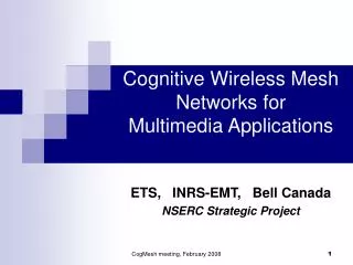 Cognitive Wireless Mesh Networks for Multimedia Applications