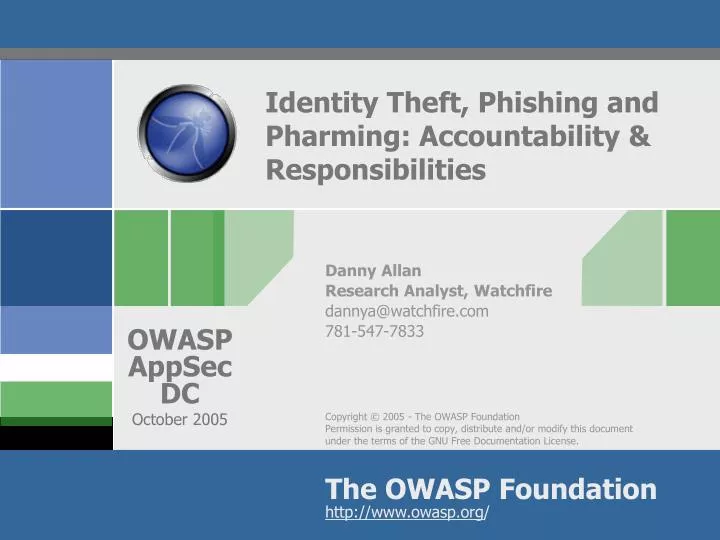 identity theft phishing and pharming accountability responsibilities