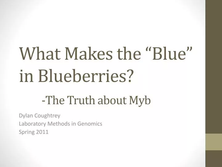 what makes the blue in blueberries the truth about myb