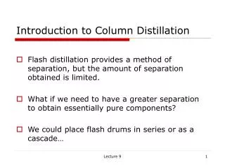 Introduction to Column Distillation