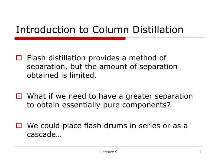 introduction to column distillation