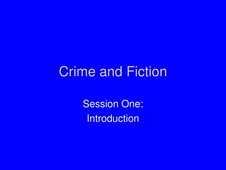 crime and fiction