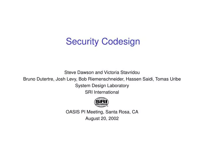 security codesign