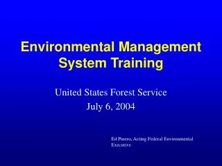 Environmental Management System Training