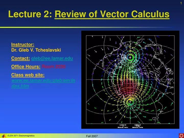 lecture 2 review of vector calculus