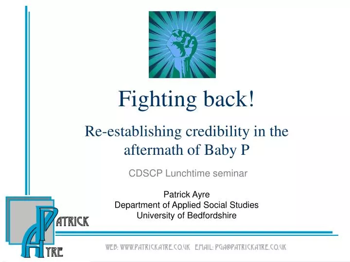 fighting back re establishing credibility in the aftermath of baby p