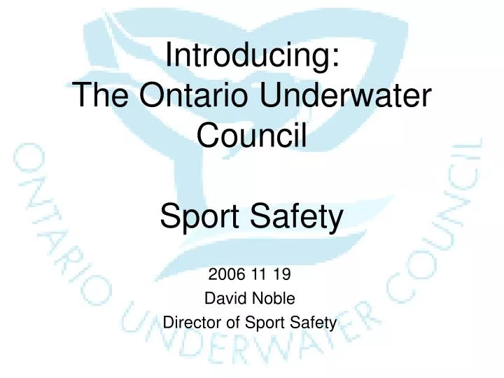 introducing the ontario underwater council sport safety
