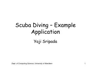 Scuba Diving – Example Application