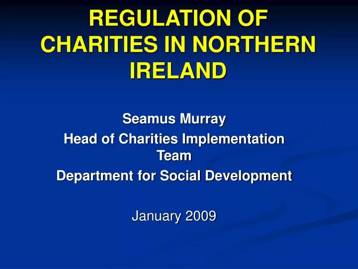 regulation of charities in northern ireland
