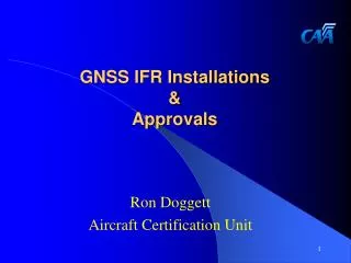 GNSS IFR Installations &amp; Approvals