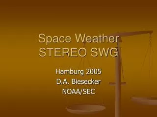 Space Weather STEREO SWG