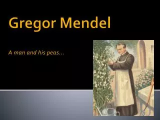 Gregor Mendel A man and his peas…