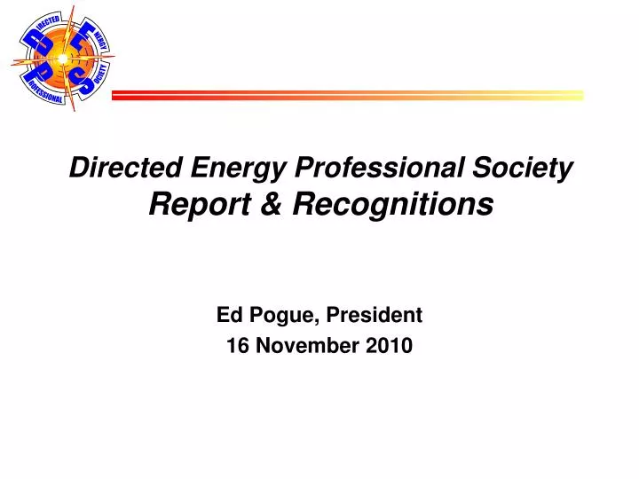 directed energy professional society report recognitions