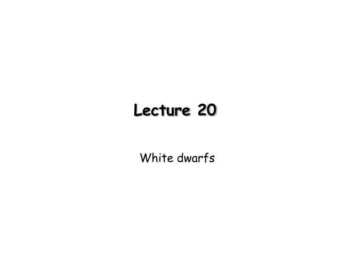 lecture 20