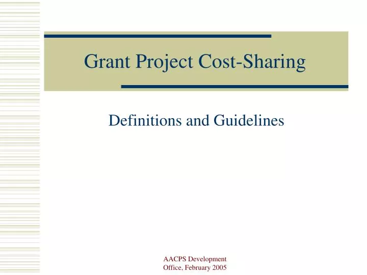 grant project cost sharing