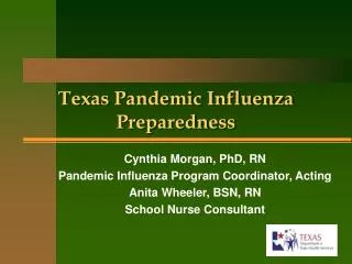 Texas Pandemic Influenza Preparedness
