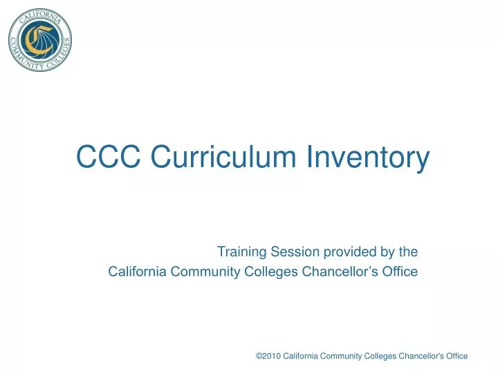 ccc curriculum inventory