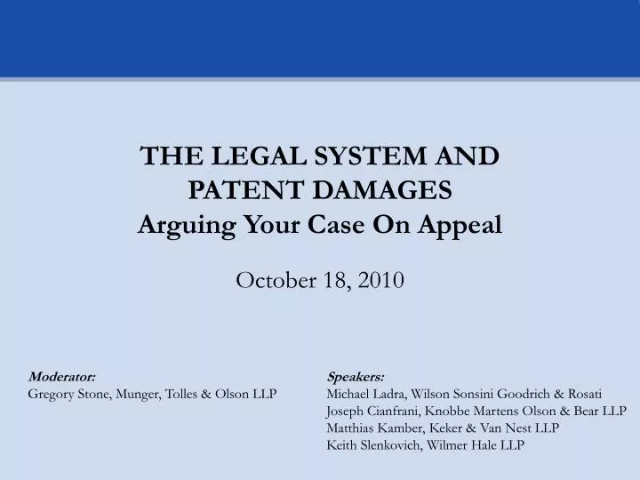 the legal system and patent damages arguing your case on appeal