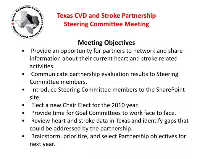 texas cvd and stroke partnership steering committee meeting