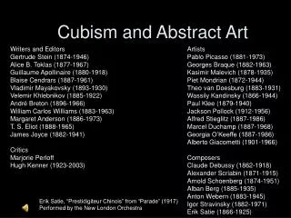 Cubism and Abstract Art