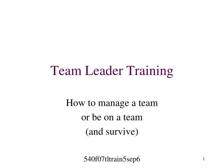 team leader training