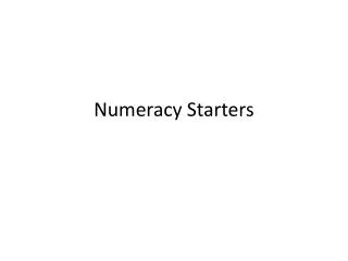 Numeracy Starters