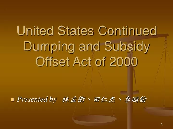 united states continued dumping and subsidy offset act of 2000