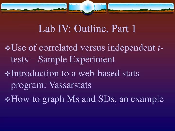 lab iv outline part 1