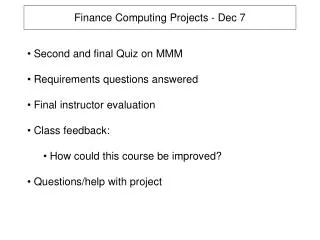 Finance Computing Projects - Dec 7