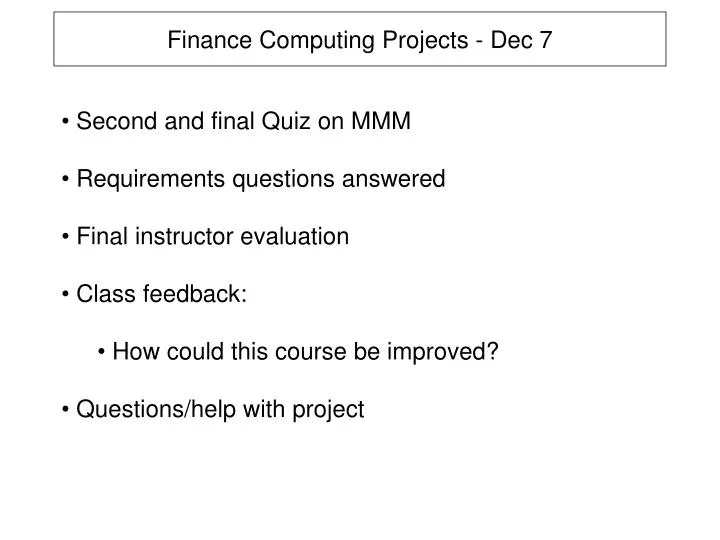 finance computing projects dec 7